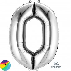 Folija balon - Številka 0 Srebrne barve
